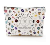 XYZONE Cosmetic Bag, Zodiac Themed Travel Makeup Bags, Birthday Gifts for Women & Astrology Lovers, As shown in the picture, Scorpio