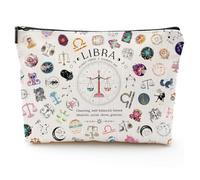 XYZONE Cosmetic Bag, Zodiac Themed Travel Makeup Bags, Birthday Gifts for Women & Astrology Lovers, As shown in the picture, Libra
