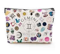 XYZONE Cosmetic Bag, Zodiac Themed Travel Makeup Bags, Birthday Gifts for Women & Astrology Lovers, As shown in the picture, Gemini