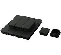 XYZOOM 24Pcs 35mm x 35mm Plastic Square Ribbed Tube Inserts End Cover Cap Black, Furniture Chair Table Desk Feet Floor Protector(b4922 53638 69a4f 19bde 2aca4 73a01