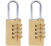 XYZOOM 4 Digit Combination Padlock, 3mm Shackle 21mm Body Width, Brass Lock(Pack of 2)(83522 02f45 a305c 907de fb8a2 46835