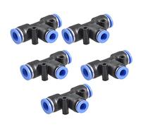 XYZOOM 5 Pcs 10mm to 8mm Quick Joint Air Pneumatic T Shaped Push in Fittings(5cb19 3ab85 6e9e1 e19be 6f480 449a5