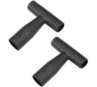 XYZOOM Shovel T Grip Handle, 35mm Inner Diameter PVC for Digging Raking Tool Black 2Pcs(c9afc f544f 0e681 28c57 78a3a 108b0