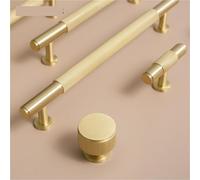 XZAVTKLW Solid Brass Antique Furniture Door Handle Straight Line Kitchen Cabinet Pull Wardrobe Door Copper 1Pcs(C-4236-T knob)