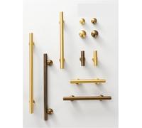 XZAVTKLW Solid Brass Ball Foot Brass Cabinet Long Door Pull T-Bars Kitchen Cloakroom Wardrobe Handle Bar 1Pcs(CH041-AB-N30)