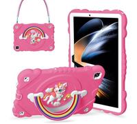 XZC Case for Samsung Galaxy Tab A11+ Plus 11 Inch 2025/A9+ Plus 2023, Unicorn Heavy Duty Shockproof Protective Case with Stand/Shoulder Strap for Kids Girls Women (Rose)