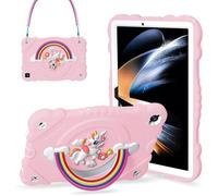XZC Case for Samsung Galaxy Tab A11+ Plus 11 Inch 2025/A9+ Plus 2023, Unicorn Heavy Duty Shockproof Protective Case with Stand/Shoulder Strap for Kids Girls Women (Pink)