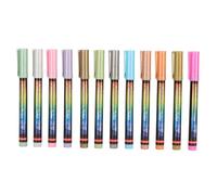 Xzcvalimn 12 Colors Acrylic Paint Pens, 0.7mm Fine Tip Acrylic Markers for Wood Stone Glass, Smooth Flow Paint Markers with Nylon Brush Tip for DIY Crafts and Art Projects