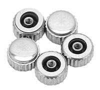 Xzcvalimn 5Pcs Watch Crown Parts, Wrist Watch Crown Replacement Kit with Assorted Sizes 3mm 3.55mm 4mm, Steel Wear Resistant Crowns for Watch Repairers and Enthusiasts (4mm flat hole)