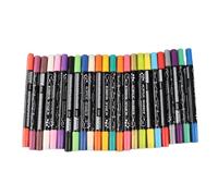 Xzcvalimn Dual Tip Acrylic Paint Marker Pens, Odorless Paint Markers with Fine and Broad Tips for Rock Wood Canvas Fabric, Water Based Ink Set for DIY Crafts Art (24 Colors)