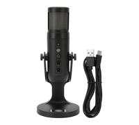 Xzcvalimn USB Condenser Microphone with RGB Light, Professional Recording Microphone, 360 Degree Rotatable Computer Microphone with Noise Reduction Chip, Dual Track for Live Broadcast, Gamin