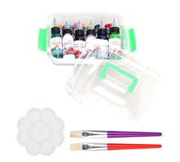 Xzcvalimn YS102 Acrylic Paint Set, 12 x 30ml Pigment Type B with 2 Brushes and Palette, Advanced Acrylic Paint for Canvas, Wooden Boards, Walls, Portable Plastic Box for Artists and Beginner