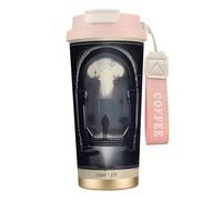 XZDAL 316 Stainless Steel DarkDelights Coffee Cup Pink with Lid and Straw for Office and Sports