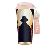 XZDAL 316 Stainless Steel Nightmarish Nights Coffee Cup Pink with Lid and Straw for Office and Sports