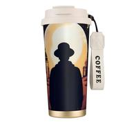 XZDAL 316 Stainless Steel Nightmarish Nights Coffee Cup White with Lid and Straw for Office and Sports