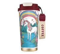 XZDAL 316 Stainless Steel Unicorns by The River Coffee Cup Red with Lid and Straw for Office and Sports
