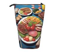 XZDAL a Delicious Feast Pencil Case with Expandable Design, Portable and Lightweight Storage for Stationery, Small Items