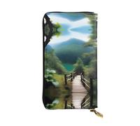 XZDAL a Nature Adventure Fashionable Leather Long Clutch Wallet with Card Slots, Cash Pocket, and Zippered Coin Section