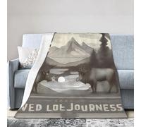 XZDAL a Wild Journeys Flannel Blanket 50"x40" Winter Lightweight Warm Soft for Bed Sofa Camping Travel Home Use