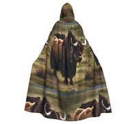 XZDAL Adult Mighty Highland Yak Hooded Cloak Cape for Halloween Cosplay Masquerade Party Costume