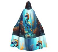 XZDAL Adult Seabed coral seahorse Hooded Cloak Cape for Halloween Cosplay Masquerade Party Costume