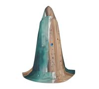 XZDAL Aerial view of the beach Hooded Cape S For Teenagers Long Cloak Costume Cosplay Masquerade Carnival Party