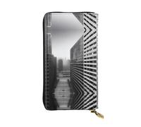 XZDAL aUrban Horizon Fashionable Leather Long Clutch Wallet with Card Slots, Cash Pocket, and Zippered Coin Section