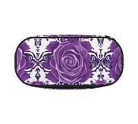 Xzdal Beautiful Purple Roses Printed Pencil Bag for Storing Stationery Or Cosmetics, Catering to Diverse Storage Needs