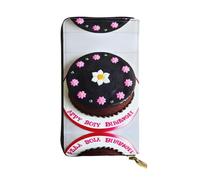 XZDAL Black Chocolate Cake Fashionable Leather Long Clutch Wallet with Card Slots, Cash Pocket, and Zippered Coin Section