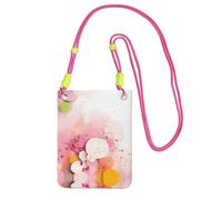XZDAL Color fragment paper Crossbody Mobile Phone Bag Fuchusia for Women, Fashionable and Adjustable, Lightweight for Daily Use
