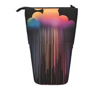 XZDAL Colorful Rainbow rain Pencil Case with Expandable Design, Portable and Lightweight Storage for Stationery, Small Items