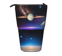 XZDAL Cosmic Saturn Pencil Case with Expandable Design, Portable and Lightweight Storage for Stationery, Small Items