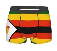 XZDAL Fashion Flag of Zimbabwe Men Boxer Briefs M with Breathable Stretch, Comfortable Space Capsule Design Black