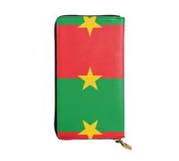 XZDAL Flag of Burkina Faso Fashionable Leather Long Clutch Wallet with Card Slots, Cash Pocket, and Zippered Coin Section