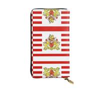 XZDAL Flag of The Senate of Bremen Fashionable Leather Long Clutch Wallet with Card Slots, Cash Pocket, and Zippered Coin Section