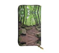XZDAL Hiking Trails Fashionable Leather Long Clutch Wallet with Card Slots, Cash Pocket, and Zippered Coin Section
