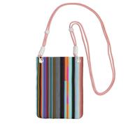 XZDAL Irregular vertical lines Crossbody Mobile Phone Bag Pink for Women, Fashionable and Adjustable, Lightweight for Daily Use