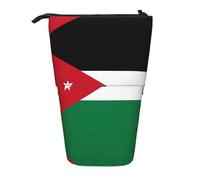 XZDAL Jordanian Flag Pencil Case with Expandable Design, Portable and Lightweight Storage for Stationery, Small Items