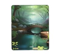 XZDAL Little Bridge in the East Multi-Color Thickened Rubber Lock Edge Mouse Pad 10 x 12 inch for Office, Gaming, Study, and Work Desk