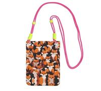 XZDAL lots of cartoon little foxes Crossbody Mobile Phone Bag Fuchusia for Women, Fashionable and Adjustable, Lightweight for Daily Use