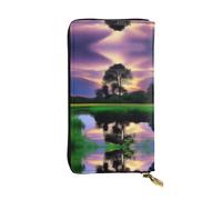 XZDAL Nature's Beauty Fashionable Leather Long Clutch Wallet with Card Slots, Cash Pocket, and Zippered Coin Section