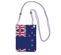 XZDAL New Zealand Flag Crossbody Mobile Phone Bag Purple for Women, Fashionable and Adjustable, Lightweight for Daily Use