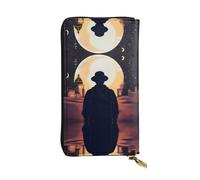 XZDAL Nightmarish Nights Fashionable Leather Long Clutch Wallet with Card Slots, Cash Pocket, and Zippered Coin Section