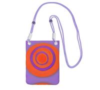 XZDAL Orange circle centre Crossbody Mobile Phone Bag Purple for Women, Fashionable and Adjustable, Lightweight for Daily Use