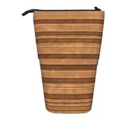 XZDAL Original Wood Color Texture Pencil Case with Expandable Design, Portable and Lightweight Storage for Stationery, Small Items