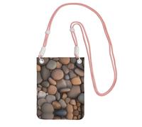 XZDAL Pebbles in the beach Crossbody Mobile Phone Bag Pink for Women, Fashionable and Adjustable, Lightweight for Daily Use