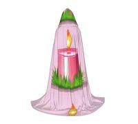 XZDAL Pink Candle Hooded Cape M For Teenagers Long Cloak Costume Cosplay Masquerade Carnival Party