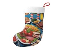 XZDAL Plush a Delicious Feast Christmas Stocking Decorative Hanging Bag for Holiday Tree Fireplace Décor