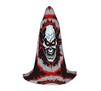 XZDAL Red and Black Evil Ghost Hooded Cape M For Teenagers Long Cloak Costume Cosplay Masquerade Carnival Party