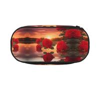 Xzdal Red Roses at Sunset Printed Pencil Bag for Storing Stationery Or Cosmetics, Catering to Diverse Storage Needs